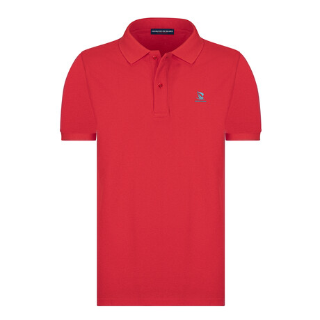 Solid Short Sleeve Polo Shirt // Red (S)