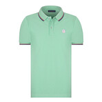 Striped Collar Short Sleeve Polo Shirt // Mint (2XL)