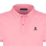 Solid Short Sleeve Polo Shirt // Pink (XL)