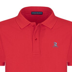 Solid Short Sleeve Polo Shirt // Red (S)