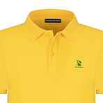 Solid Short Sleeve Polo Shirt // Yellow (XL)