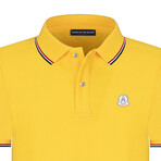 Striped Collar Short Sleeve Polo Shirt // Yellow (L)