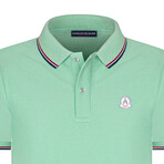 Striped Collar Short Sleeve Polo Shirt // Mint (2XL)