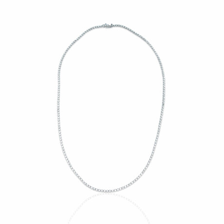 14K White Gold Diamond Tennis Necklace 17