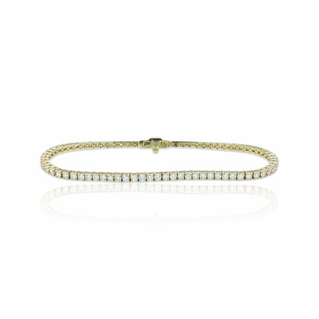 14K Yellow Gold Diamond Tennis Bracelet // 7.25" // New