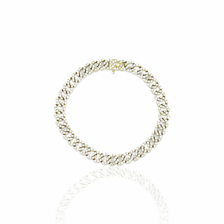 18K Yellow Gold Diamond Bracelet // 7" // New