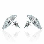 14K White Gold Diamond Earrings // New