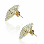 14K Yellow Gold Diamond Earrings // New