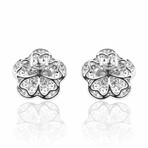 14K White Gold Diamond Earrings // New