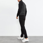 Stand Up Collar Tracksuit // 2-Piece Set // Black (M)