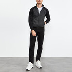 Stand Up Collar Tracksuit // 2-Piece Set // Black (M)