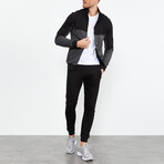 High Collar Tracksuit // 2-Piece Set // Black (2XL)