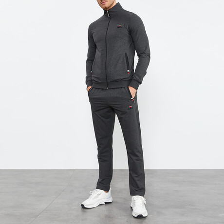 Collard Tracksuit // 2-Piece Set // Anthracite Melange (S)