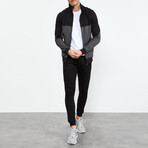 High Collar Tracksuit // 2-Piece Set // Black (2XL)