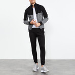 High Collar Tracksuit // 2-Piece Set // Gray Melange (M)