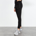 High Collar Tracksuit // 2-Piece Set // Black (2XL)