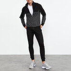 Standard Fit Tracksuit // Double Color // 2-Piece Set // Anthracite Melange (2XL)