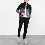 High Collar Tracksuit // 2-Piece Set // Gray Melange (M)