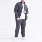 Collard Tracksuit // 2-Piece Set // Anthracite Melange (3XL)