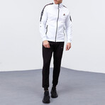 Standard Fit Tracksuit // Ribbon Print Detail // 2-Piece Set // White (S)