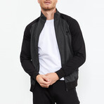 Stand Up Collar Tracksuit // 2-Piece Set // Black (M)