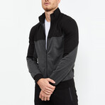 Standard Fit Tracksuit // Double Color // 2-Piece Set // Anthracite Melange (2XL)
