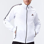 Standard Fit Tracksuit // Ribbon Print Detail // 2-Piece Set // White (S)