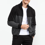 Standard Fit Tracksuit // Double Color // 2-Piece Set // Anthracite Melange (2XL)