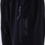 Standard Fit Tracksuit // Letter Printed // 2-Piece Set // Indigo (2XL)