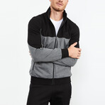 High Collar Tracksuit // 2-Piece Set // Gray Melange (M)