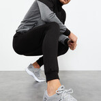 High Collar Tracksuit // 2-Piece Set // Gray Melange (M)