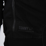 Standard Fit Tracksuit // Letter Printed // 2-Piece Set // Black (2XL)