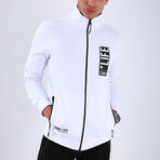 Standard Fit Tracksuit // Letter Printed // 2-Piece Set // White (XL)