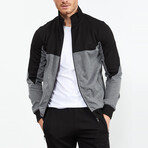 High Collar Tracksuit // 2-Piece Set // Gray Melange (M)