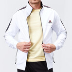 Standard Fit Tracksuit // Ribbon Print Detail // 2-Piece Set // White (S)