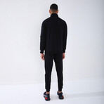 Standard Fit Tracksuit // Ribbon Print Detail // 2-Piece Set // Navy Blue (2XL)