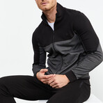 High Collar Tracksuit // 2-Piece Set // Black (2XL)