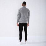 Standard Fit Tracksuit // Ribbon Print Detail // 2-Piece Set // Gray Melange (2XL)