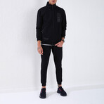 Standard Fit Tracksuit // Letter Printed // 2-Piece Set // Navy Blue (2XL)