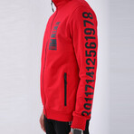 Standard Fit Tracksuit // Letter Printed // 2-Piece Set // Red (M)