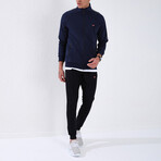 Standard Fit Tracksuit // Ribbon Print Detail // 2-Piece Set // Indigo (L)