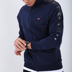 Standard Fit Tracksuit // Ribbon Print Detail // 2-Piece Set // Indigo (L)