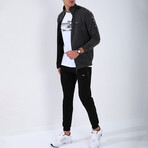 Standard Fit Tracksuit // Ribbon Print Detail // 2-Piece Set // Anthracite (2XL)