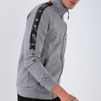 Standard Fit Tracksuit // Ribbon Print Detail // 2-Piece Set // Gray Melange (2XL)