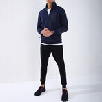 Standard Fit Tracksuit // Letter Printed // 2-Piece Set // Indigo (2XL)