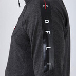 Standard Fit Tracksuit // Ribbon Print Detail // 2-Piece Set // Anthracite (2XL)