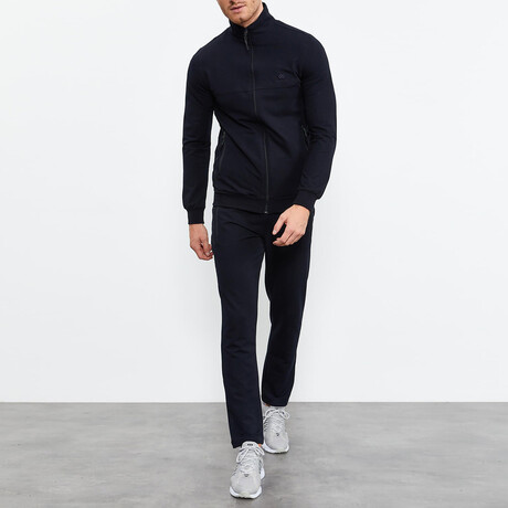 Standard Fit Tracksuit // 2-Piece Set // Navy Blue (S)