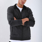 Standard Fit Tracksuit // Letter Printed // 2-Piece Set // Anthracite Melange (XL)