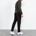 Zippered Classic Leg Tracksuit // 2-Piece Set // Khaki (2XL)