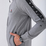Standard Fit Tracksuit // Ribbon Print Detail // 2-Piece Set // Gray Melange (2XL)